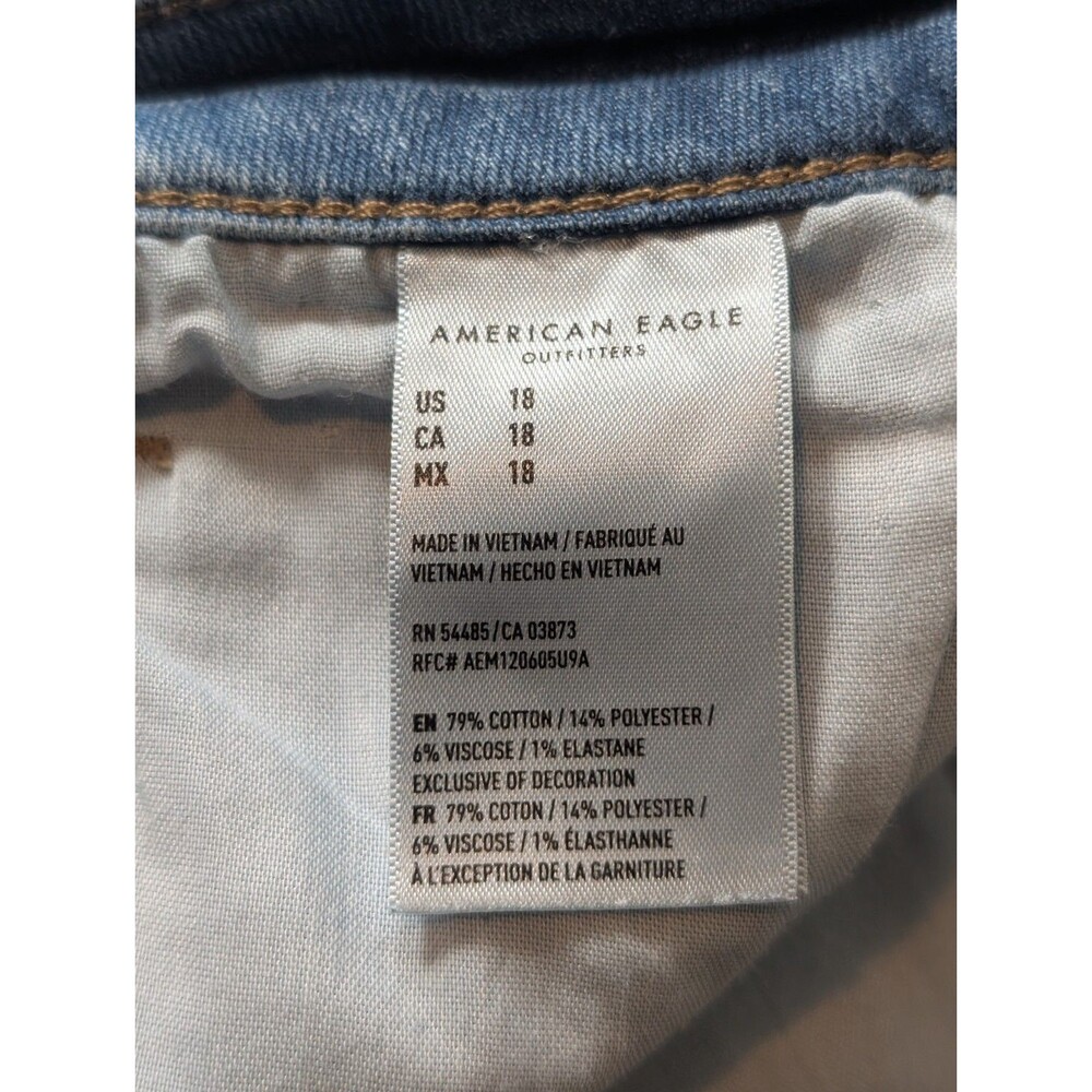 American Eagle Size 18 Mom Shorts Cuffed Stretch Denim High Rise Boho Festival - Picture 6 of 8